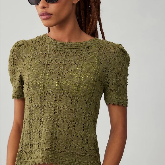 Anthropologie 100% cotton pointelle sweater - Picture 6 of 6